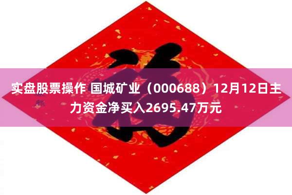 实盘股票操作 国城矿业（000688）12月12日主力资金净买入2695.47万元